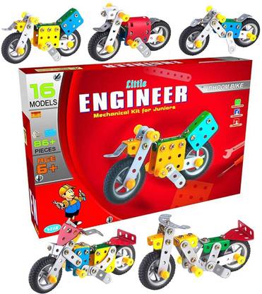 YUIOP - Little Engineer Dhoom Bike - Bike Construction Set - 16 Models - 86+ Pieces