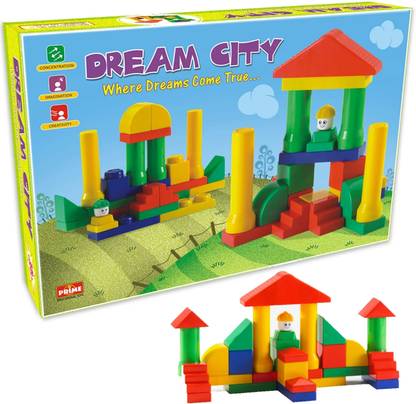 YUIOP - Dream City - Building Block Set - Create Cityscapes - Safe - 30 Pieces