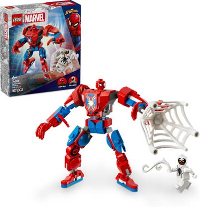LEGO Marvel Spider-Man Mech vs.Anti-Venom Buildable Toy Figure Set 76308 (107 Blocks)