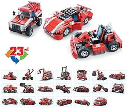 SR Toys Legoo Red Super Speedster Race Car Building Blocks, 23 in 1 - 278 Pieces