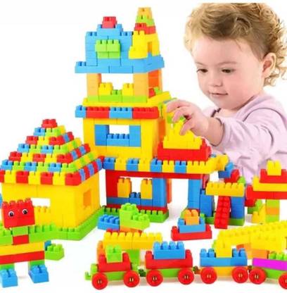 Kidsbuddy DIY Premium 60Pcs Plastic Building Blocks for Kids Learning Puzzle Toy Set