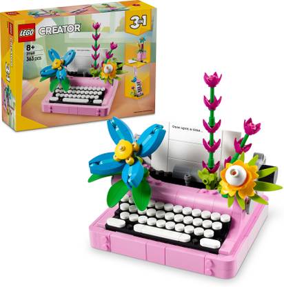 LEGO Creator 3in1 Typewriter with Flowers Toy Playset 31169 (363 Blocks)