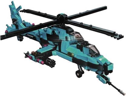 Icw DECOOL 31037 FIGHTER HELICOPTER CHOPPER BUILDING BLOCK BRICKS