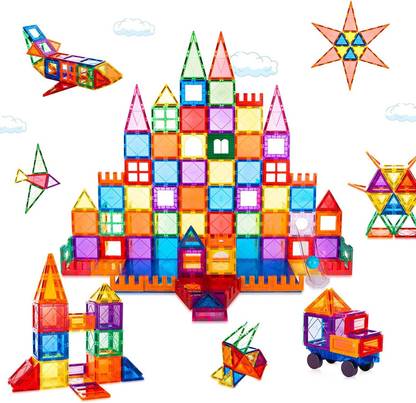 toyden GEL TILES Magplay Classic Solid Color 76 Pcs Magnetic Tiles