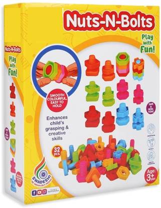 ZWINKO Nuts-N-Bolts Plastic Screwing & Unscrewing Interlocking Different Shapes