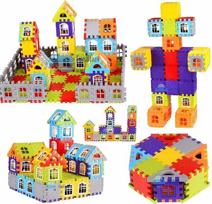 Pulsbery Building Blocks for Kids , Big Size House Building Blocks with Windows, Block Game for Kids,Boys,Children (72 Blocks)