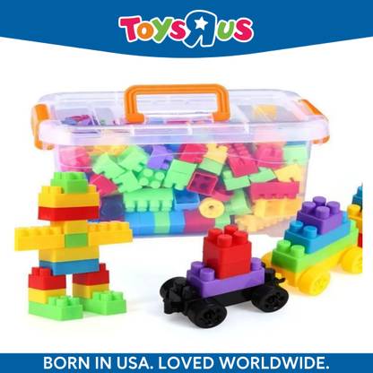 Toys R Us Universe of Imagination InventBuild: DIY Plastic Building Block for Kids - 100+ Pieces with Storage Box