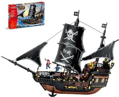Toyminator Pirate Ship Building Blocks|6 Months Structural Warranty|(621+ Pcs)