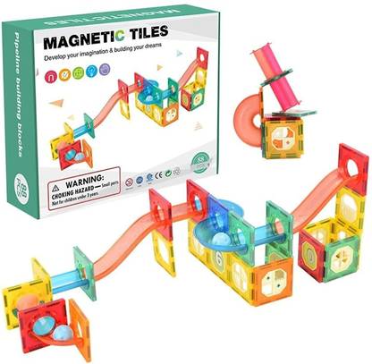 Happy Hues MAGNETIC TILES-Magnetic Pipe Building Blocks