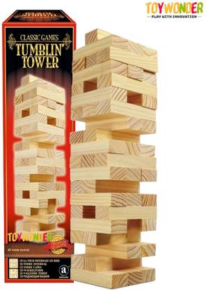 TOYWONDER Tumbling Tower 54 Blocks Stacking and Balancing Game
