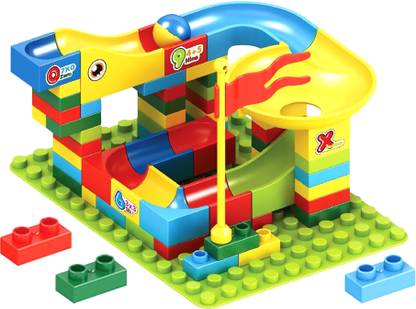 RAINBOW RIDERS 66 PCS Blocks Variable Sliding Marble Race Run, Building Fun
