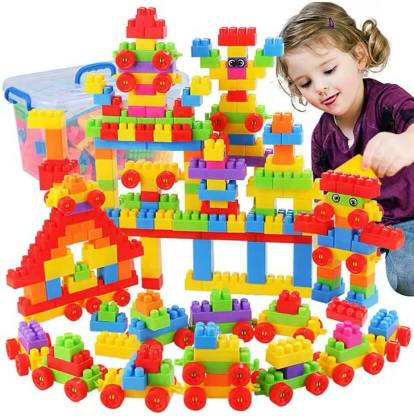 Midhash DIY Plastic Building Blocks for Kids 100pcs / Learning Toy Set  (Multicolor)