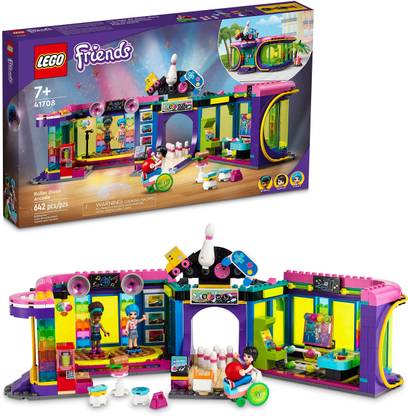 LEGO Friends Roller Disco Arcade Set 41708, Toy Bowling Game, Andrea Mini-Doll Includ