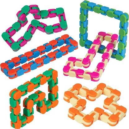 Pulsbery 24 Links Wacky Tracks Snap & Click Fidget Building Blocks/Puzzle Toys(72 Piece)
