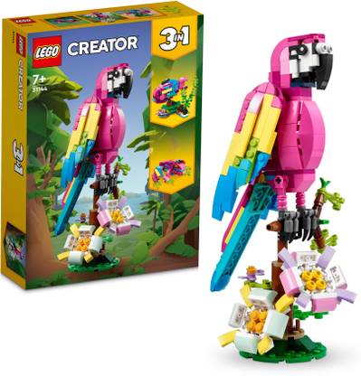 LEGO Creator 3-in-1 Exotic Pink Parrot 31144 Building Toy Set (253 Pieces)