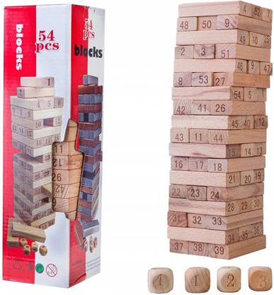 vworld Play And Fun Wooden Blocks Games, 48 Piece Tumbling Tower game