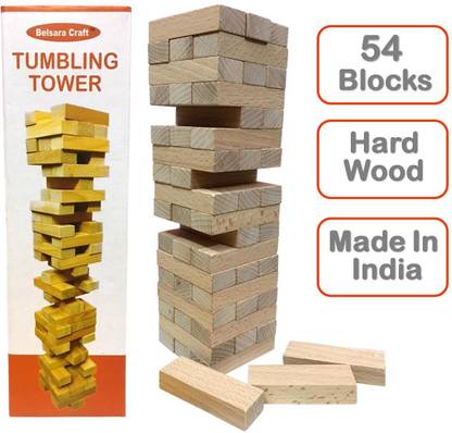 Belsara Craft Wooden Blocks Stacking Tumbling Tower Game