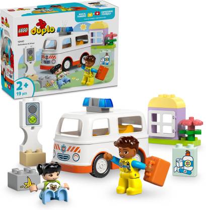 LEGO DUPLO Ambulance & Driver for Pretend Play 10447 (19 Blocks)