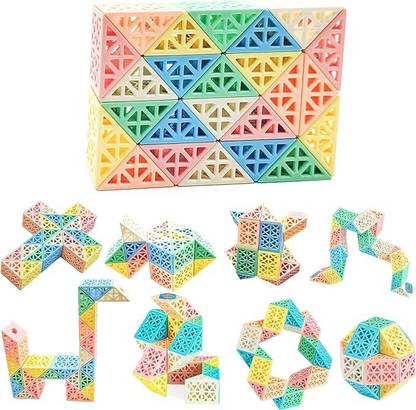 QWICK CLICK Toy Cube Twist Puzzle 24 Wedges, for Kids Adults Teens