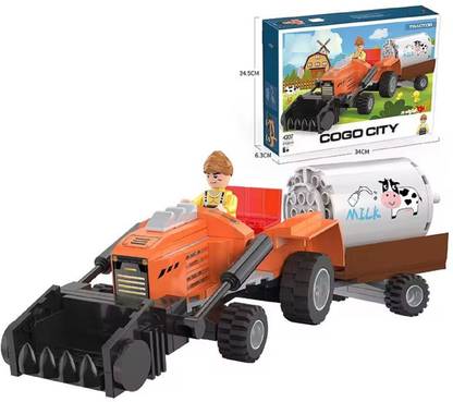 KTRS 263 pcs Farm Multifunctional Tractor Vehicle Building Blocks Bricks Building Car