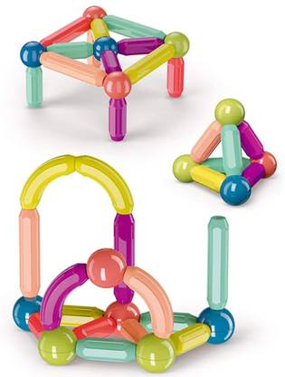 Kiditos Magnetic Sticks & Balls Building Blocks Toys Stacking and Montessori Toys 25 PCS