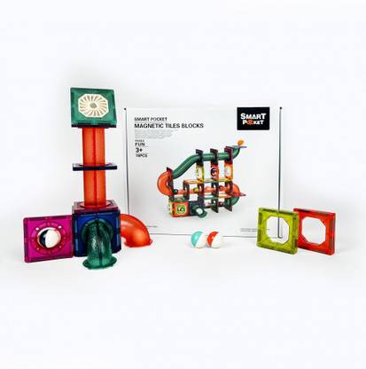 CHEEKU Magna Tiles (78 Pieces , Magnetic Tunnel with Ball)