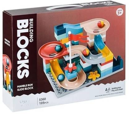 BS MART Building Blocks Marble Run Slide Mini Size Set Small Block Gift for Kids