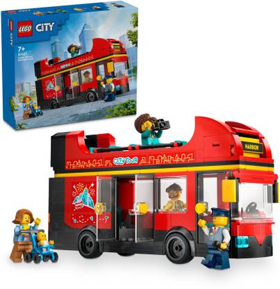 LEGO City Red Double-Decker Sightseeing Bus Toy 60407 ( 384 Blocks)