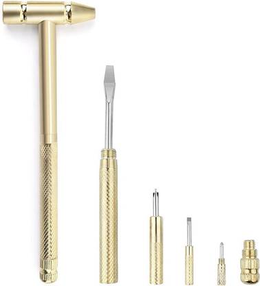 A TO Z TOOLS 5 in 1 Small Hammer | Hammer Multifunctional Copper Manual Blueprint Measuring Tool