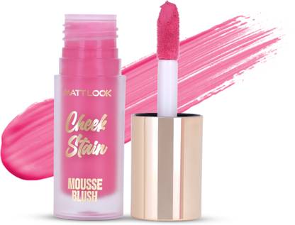 MATTLOOK Cheek Stain Mousse Blush, Vitamin E Long lasting formula Natural Radiant finish