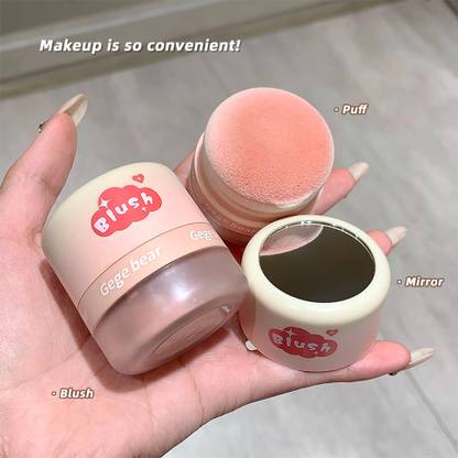VONGEE GEGE BEAR Cream Blush Soft & Blendable | Includes Puff & Mirror | Korean Beauty