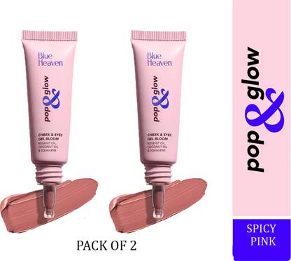 BLUE HEAVEN Pop & Glow Gel Blush 12Ml Spicy Pink (Pack of 2)