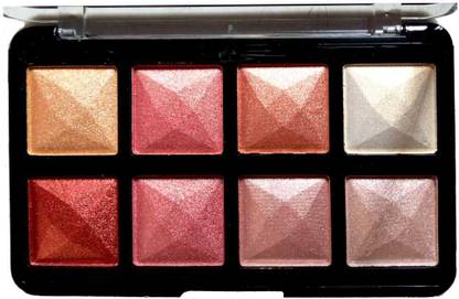 LOVE HUDA Waterproof 3 In 1 HD Baked 8 Color Blusher, Highlighter, Eyeshadow Palette