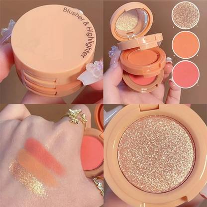 BLUEMERMAID 3-In-1 Face Palette Highlight, Blush, Eyeshadow, Matte Finish