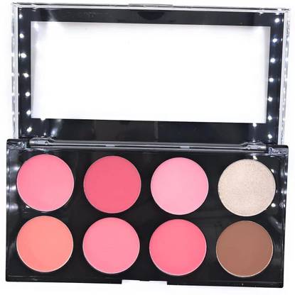 EZELFLOW BEAUTY Professional 8 Colors Blush Palette, Face Contour and Highlight Blush Palette 01