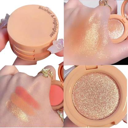 GULGLOW99 Korean 3in1 Makeup Blusher, Eyeshadow & Highlighter Palette For Girls Highlighter