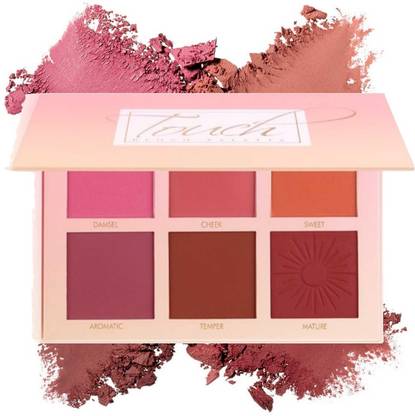 LOVE HUDA Baked HD Waterproof Blush Red 6 Colors Cheek Touch Blusher Palette High Quality 20 g