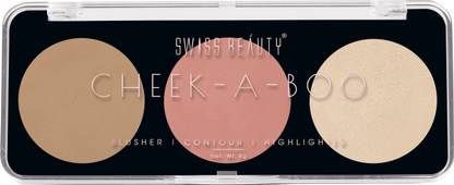 SWISS BEAUTY Cheek- A- Boo Face Palette -02 with Blusher , Contour and Highlighter