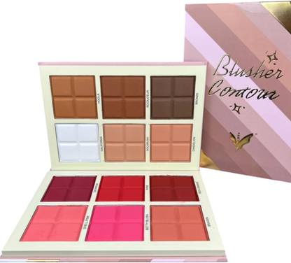 feelhigh 12 Color Touch Cheek Blush and Contour Makeup, Powder Palette