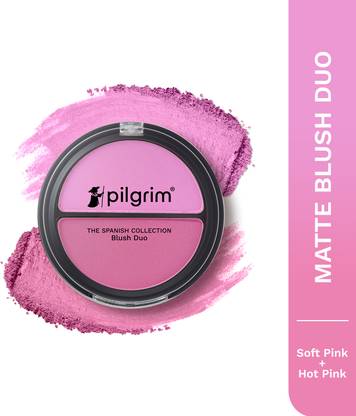 Pilgrim 2-IN-1 Blush Duo Flamenco Pink-01, Richly Pigmented,Ultra Matte, Blendable