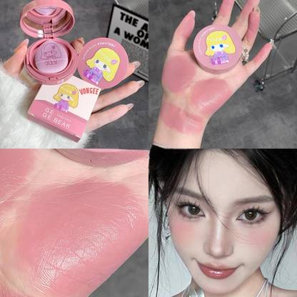 VONGEE Gege Bear Air Cushion Blush Cream Waterproof Lasting Cheek Tint Blush with Puff