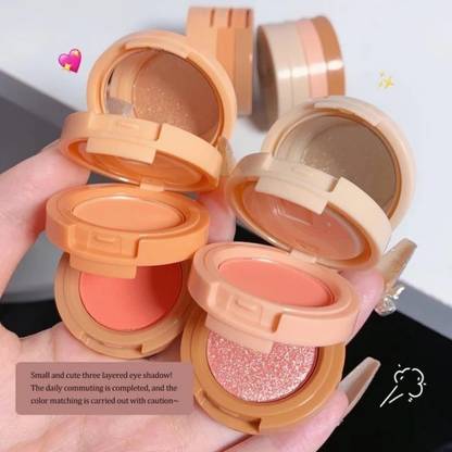 NADJA New 3-in-1 Highlighter & Blush Glow Pinkish Highlighter Makeup Kit Pack Of 2