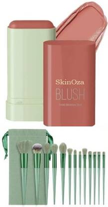 SkinOza Multi-Use Makeup Stick for Cheeks and Lips With Fix+Brush for Makeup brush
