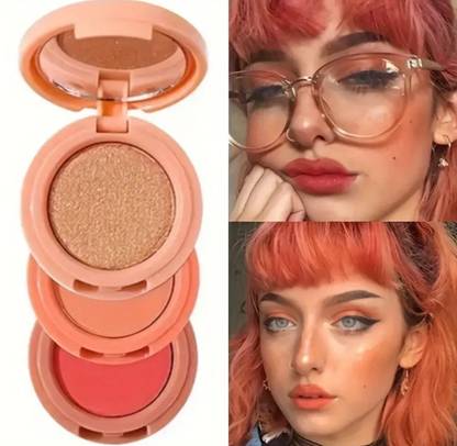 HSQ 3-in-1 Cream Blush, Highlighter & Glitter Stack – Peachy Glow Edition