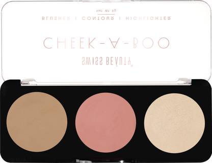SWISS BEAUTY Cheek- A- Boo Face Palette -01 with Blusher , Contour and Highlighter