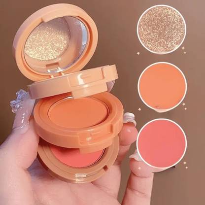 SEUNG Waterproof 3 in 1 face blusher + highlighter with mini compact