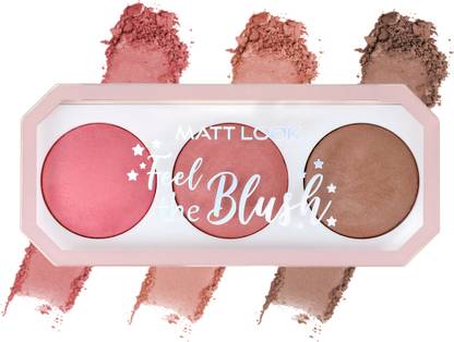MATTLOOK Feel The Baked Blush Trio Pigmented Blusher for a Natural Flush 3 Colour Palette