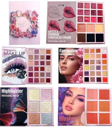 CRAZYGIRL™ All In 1 Makeup Book Palette Blusher Highlighter Eye shadow Eyebrow Lipstick