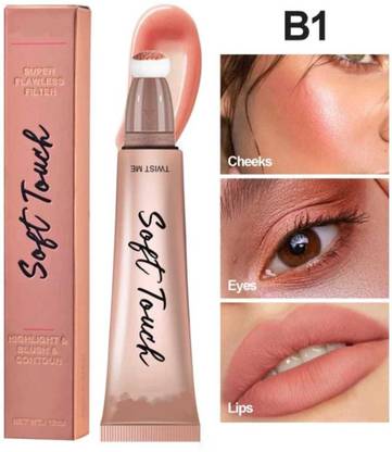 Cosluxe Liquid Blush Stick with Cushion Applicator, Soft Touch Long Lasting Natural