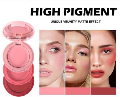 HUZURLU 3 in 1 Eye Shadow Face Blusher Lip Mud